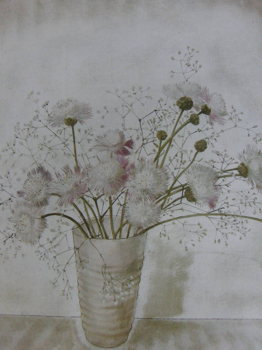 藤田嗣治, ｢Fleurs｣, 希少画集の額装画, 人気作品, オーダーマット付･日本製新品額入り, 送料無料, 絵画, 油彩, 静物画