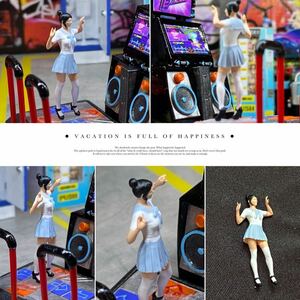 1/64 スケール　ジオラマ　ダンス女子高生風　フィギュア　塗装　トミカサイズ　日本未発売　MATTEL ホットウィールなどにミニカー