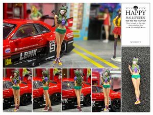 1:64 少女　銀行強盗風　精密塗装　アニメ　フィギュア　トミカサイズ　ジオラマ　MINI GT LBWK 日本未発売マテル ミニカー カーズ MATTEL