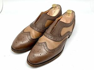【即決】 ミハラヤスヒロ MIHARAYASUHIRO　26㎝ ウイングチップ 茶 本革 本皮 革靴 皮靴 靴 中古250