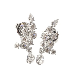  Harry Winston HARRY WINSTON Sparkling cluster diamond earrings Pt950 platinum jewelry used 