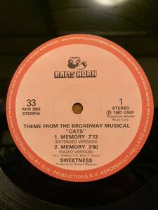 ★希少！キャッツの主題歌 Disco Ver★Theme From The Broadway Musical CATS / Memory★Larry Levan Loft classic DJ Harvey Theo Parrish