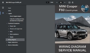 MINI F60 Cooper D カラー配線図 整備書 ミニ クーパーD 　 (Cooper CooperS One JCW など他のグレードも選択可能)