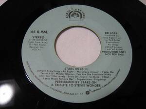 【7”】 STARS ON 45 / ●白プロモ STEREO/STEREO● STARS ON 45 III US盤 STEVIE WONDER スターズ・オン