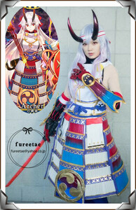 Fate/Grand Order コスプレ アーチャー・インフェルノ 巴御前 髪飾り*ウィッグ付き☆のみコスプレ衣装+全身鎧