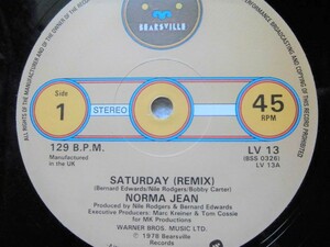 Norma Jean / Saturday (Remix) / This Is The Love / Nile Rodgers & Bernard Edwards / CHIC / 1978 / UK 12インチ