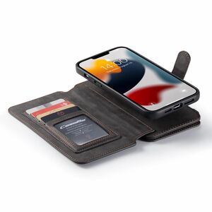iPhone 13 Pro max レザーケース アイフォン13 プロ　マックス　ケース 手帳型 お財布付き カード収納 財布型 黒