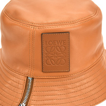 ロエベ LOEWE バケットハット フィッシャーマンハット 112.10 帽子 アナグラム TAN ブラウン レザー メンズ レディース 未使用_画像5