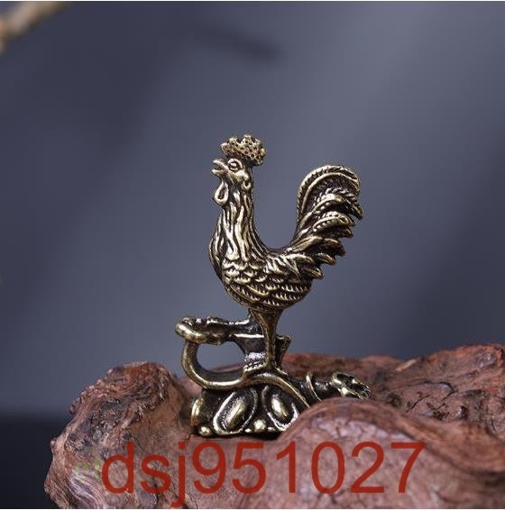 在庫一掃最安挑戦 時代金工 古銅 鶏 置物 一對 M R5409B - terrapuradf