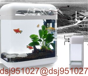 LED Mini aquarium glass aquarium small size aquarium room glass glass lighting all-in-one type aquarium fish for submerged pump attaching 