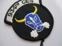 【送料無料】アメリカ空軍934TH CESパッチ刺繍ワッペン/牡牛Civil Engineering Squadron patchエアフォースAIR FORCE米空軍USAF米軍US M18_画像2