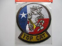 【送料無料】TOP CATパッチ刺繍ワッペン/守礼堂NAVYアメリカ海軍F-14トムキャットTOMCAT戦闘機patchトップガンTOM CAT攻撃戦隊USN米軍 M16_画像2