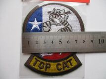 【送料無料】TOP CATパッチ刺繍ワッペン/守礼堂NAVYアメリカ海軍F-14トムキャットTOMCAT戦闘機patchトップガンTOM CAT攻撃戦隊USN米軍 M16_画像9