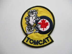 【送料無料】アメリカ海軍F-14トムキャットTOMCATパッチ刺繍ワッペン/カナダCANADA戦闘機patchesトップガンTOM CAT攻撃戦隊USN米軍NAVY M16