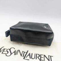 1円 新品未使用 YVES SAINT LAURENT YSL イヴサンローラン セカンドバッグ クラッチバッグ ロゴ レザー 本革 メンズ ゴールド金具_画像5