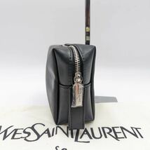 1円 新品未使用 YVES SAINT LAURENT YSL イヴサンローラン セカンドバッグ クラッチバッグ ロゴ レザー 本革 メンズ ゴールド金具_画像3