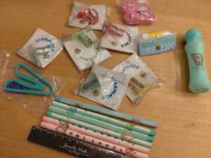  Showa Retro канцелярские товары комплект линейка ластик карандаш точилка клей зажим 