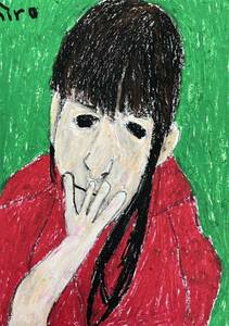 Art hand Auction Artist Hiro C Thinking, Artwork, Painting, Pastel drawing, Crayon drawing