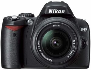 Nikon デジタル一眼レフカメラ D40 レンズキット ブラック D40BLK(中古品)