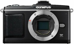 OLYMPUS ミラーレス一眼 PEN E-P2 ボディ ブラック E-P2BODY-BLK(中古品)