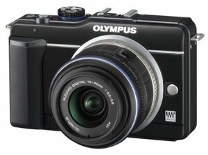 OLYMPUS ミラーレス一眼 E-PL1s レンズキット ブラック E-PL1s LKIT BLK(中古品)