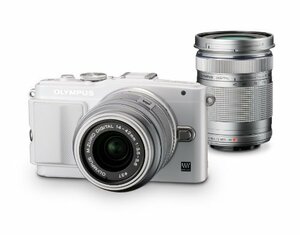 OLYMPUS ミラーレス一眼 PEN Lite E-PL6 ダブルズームキット ホワイト E-PL(中古品)