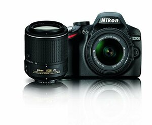 Nikon D3200 24.2 MP CMOS デジタル一眼レフカメラ 18-55mmと55-200mm VR D(中古品)