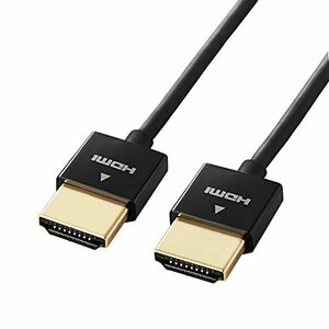 エレコム HDMI ケーブル 1m 4K × 2K対応 スーパースリム ブラック DH-HD14(中古品)