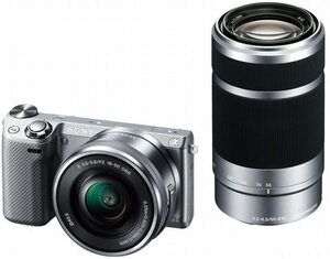 SONY ミラーレス一眼 NEX-5T ダブルズームレンズキット シルバー NEX-5TY-S(中古品)