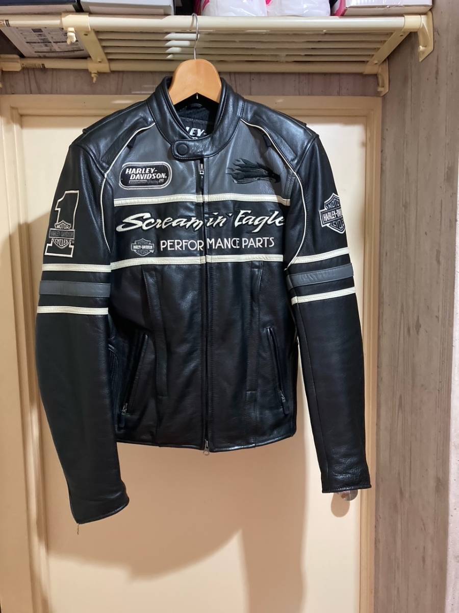 ハーレー スクリーミンイーグル 本革ライダースジャケット XLサイズ-