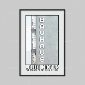  C1283 バウハウス Bauhaus ミッドセンチュリー モダン キャンバスアートポスター 50×70cm イラストインテリア 雑貨 海外製 枠なし 