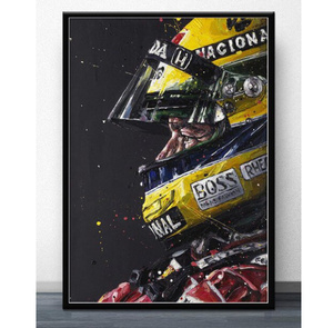  C2274 マクラーレン F1 レーシングカー アイルトンセナ キャンバスアートポスター 50×70cm イラスト インテリア 雑貨 海外製 枠なし G