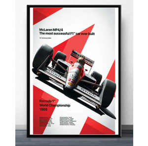  C2277 マクラーレン F1 レーシングカー アイルトンセナ キャンバスアートポスター 50×70cm イラスト インテリア 雑貨 海外製 枠なし J