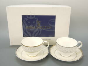 870 ROYAL DOULTON/ Royal Doulton cup & saucer 2 customer pair [NAPLES PLATNUM / NAPLES] silver / Gold line nei pull s
