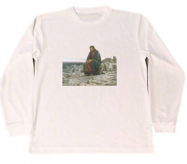 Ivan Kramskoy Dry T-shirt Masterpiece Painting Goods Jesus Christ in the Wilderness Art Long Long T-shirt Long Sleeve, T-shirt, long sleeve, L size