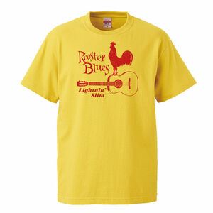 【Lサイズ 新品 黄】ライトニンスリム Lightnin' Slim Rooster Blues ブルース Tシャツ バンドT ロックT