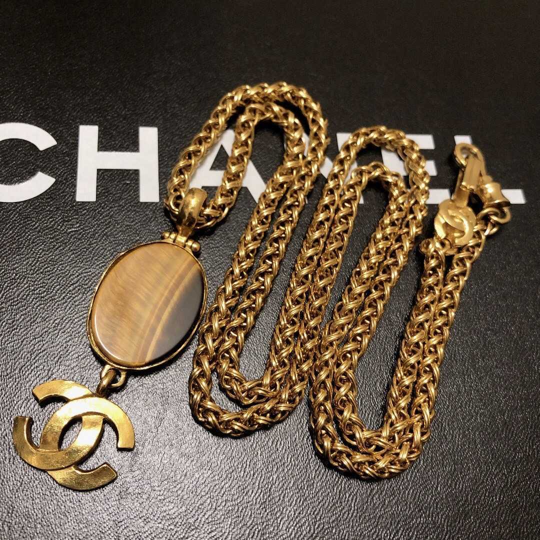 CHANEL ネックレス ヴィンテージ ビジュー 希少レア シャネル ヴィンテージ チャーム ゴールド ネックレス 箱付き