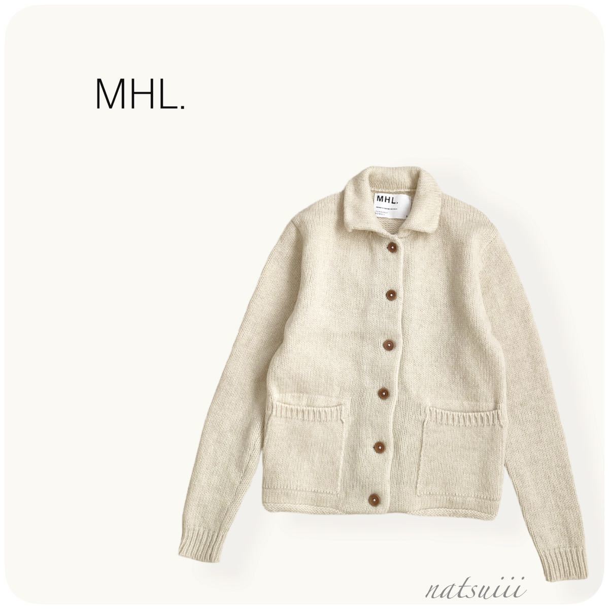 美品 エムエイチエル MHL. フード付き コットン ブルゾン チャコール M