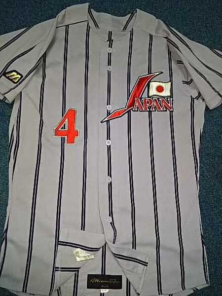 未使用 背番号４番 Ｌサイズ ミズノプロ 野球日本代表 JAPAN 新品 オーセンティック プロコレクション 背番号4 ユニフォーム 全刺繍