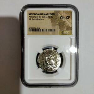 古代ギリシャ　マケドニア　BC336-323 テトラドラクマ　NGC chXF 管理番号 N00-00-45