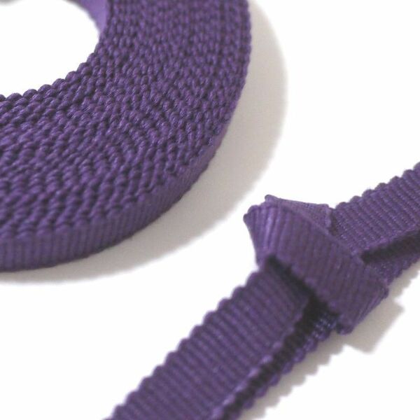 匿名発送★03-05-05）国内産　木綿　真田紐　綿100％　三分紐　平紐　紫色　5ｍ　Samurai ribbon（Sanadahimo）