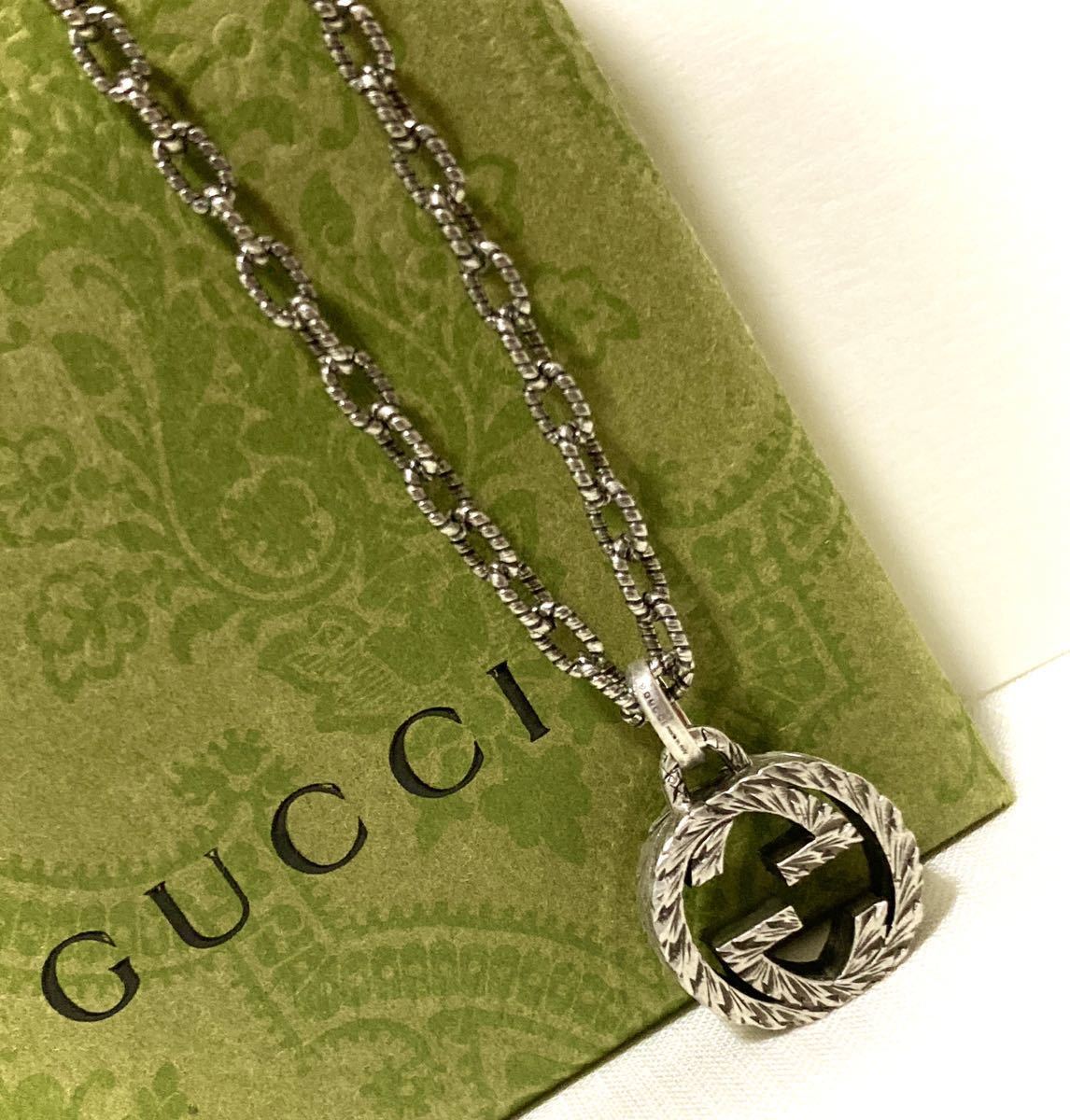 GUCCI グッチ シルバー インターロッキング ネックレス 中古 美品