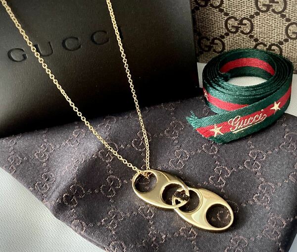 即決/送料込み】GUCCI/グッチ オールドグッチ ゴールド系カラー ヴィンテージトップ ネックレス/ペンダント/アンティーク(2種チェーン付き