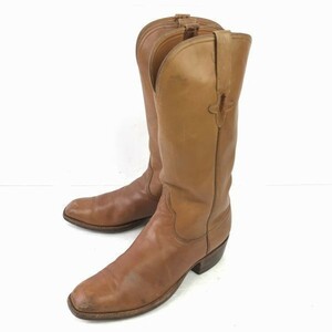 定価5万以上★ルケーシー/LUCCHESE★本革/グッドイヤー製法/ペコスブーツ【8.5C/25.0/キャメル】ウエスタン◆WB53-5