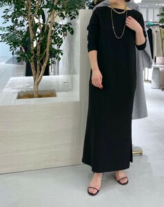 未使用 22SS Loungedress ラウンジドレス 2WAY カットワンピース ロングワンピース 前後着用可 ブラック 黒 レディース マキシ