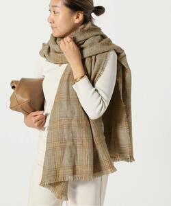 未使用 22AW THROW スロー MIX GLEN CHECK Deuxieme Classe チェック ストール ウール リネン カシミヤ 定価38500円 ドゥーズィエムクラス