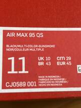 国内正規 AIR MAX 95 QS US11 multi 新品未使用 エアマックス95 マルチカラー　ジョーダン ネオン CJ0589 001_画像4