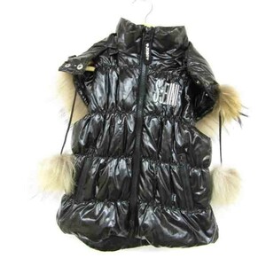 si Star Jenny asian racoon fur cotton inside the best protection against cold outer for girl 130 size black beige Kids child clothes SISTER JENNI