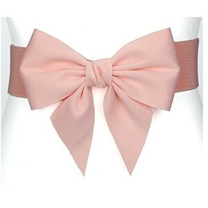  rubber belt sash belt large ribbon ga- Lee elegant ( pink )