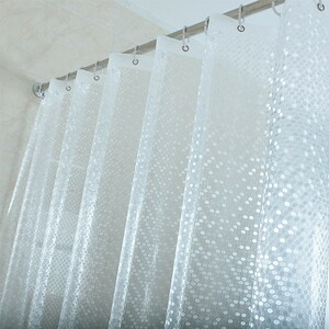 シャワーカーテン 透明 クリア 小さな丸模様 水玉 防水 防カビ加工